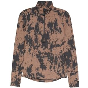 Zella Half Zip Pullover XS Pink Black Tie Dye Jacquard Activewear